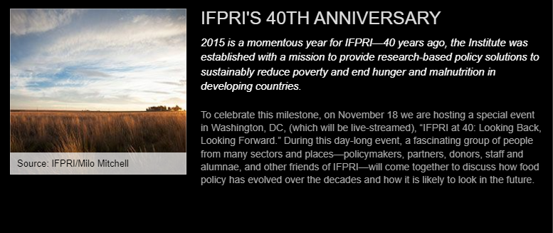 IFPRI 40th Anniversary : Timeline